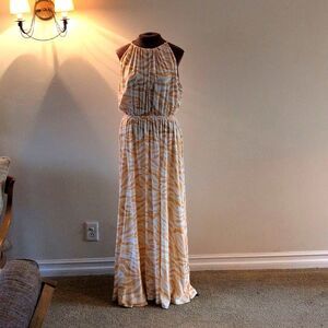 NWT GIRL AND THE SUN Dress Rami Maxi LG Tropical Print